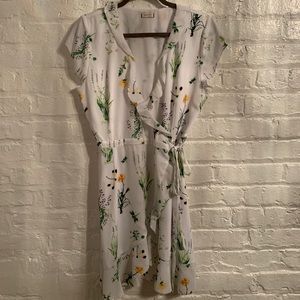 Aritzia Floral Print Wrap Dress